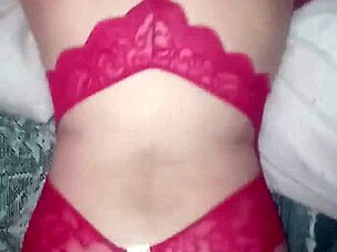 red lingerie overflowing with hot cum in sexy group swingers fun 😘💦