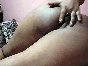 indian hairy girlfriend pleasures big natural tits in hotel solo