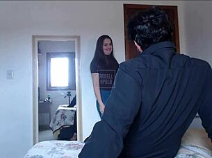 submissive wife welcomes boyfriend with kisses ass
