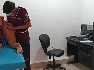 pervy doc pounds horny teen patient's pussy