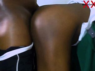 horny black students threesome lick pussy uncut