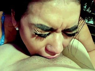 this latina slut gives sloppy double blowjobs on big cocks teasing submissively