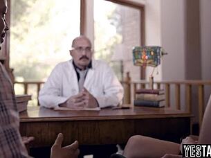 Pervert doctor watches petite asian milf patient interracial doggystyle tattoo pussy 😈🍆💦