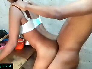 passionate homemade sex with petite ebony big panties 😍🔥