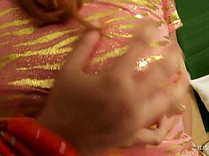 cute asian babe opens shaved pussy wide for deep plowing