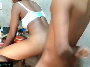 passionate homemade sex with petite ebony big panties 😍🔥