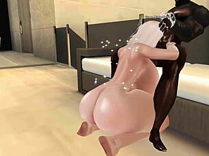 Snowbunny bimbo pounded hard by massive BBC interracial creampie