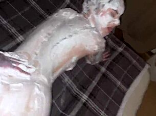 foamy soapy ass meets huge shaft