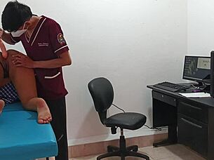 pervy doc pounds horny teen patient's pussy