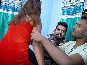 wanna see desi babe's wild threesome pound?