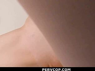 naughty teen obeys officer's every command