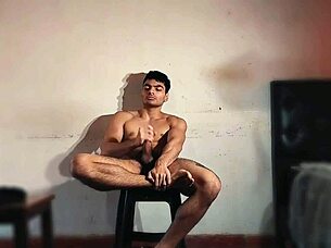 Sexy Caballero's Muscular Cock Masturbation Feels Intense