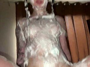 foamy soapy ass meets huge shaft