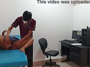 pervy doc pounds horny teen patient's pussy