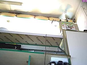 i catch sexy blonde flashing thong upskirt at work on hidden cam