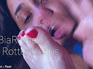 Lick Naughty Bare Feet And Toes Submissively!