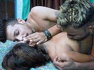 wanna see desi babe's wild threesome pound?