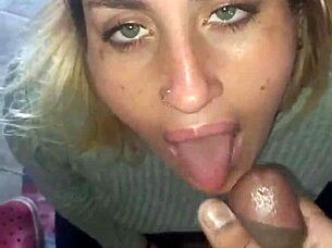 Blonde latina wakes to homemade black cock blowjob loving