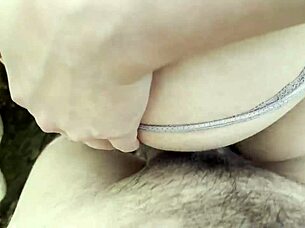 a russian petite milf stranger creampie in forest