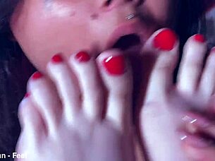 Lick Naughty Bare Feet And Toes Submissively!