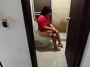 spied curvy latina in bathroom forcing big ass fuck!