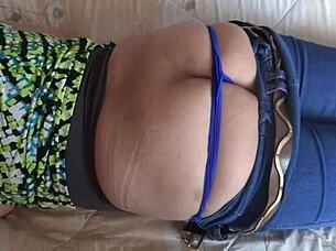 Hotwife Flashes Big Ass for Friends to Jerk Off Masturbating Voyeur Style