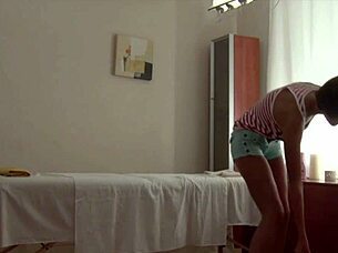 Russian stud rims girlfriend's tight asshole with hitachi vibe