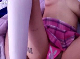 miniskirt pulled aside for hot creampie pounding