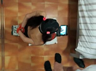 preview - milf in nylon hood heels pantyhose bound kneelin' throated creampied ughh