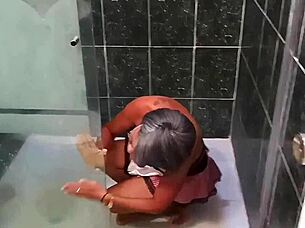 Cleaning house leads to playful intimate encounter