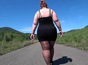 mature bbw struts in pantyhose heels spying big ass fetish