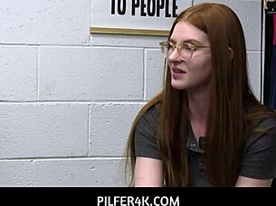 redhead shoplifter jane rogers fucks officer jovan jordan again