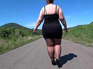 mature bbw struts in pantyhose heels spying big ass fetish