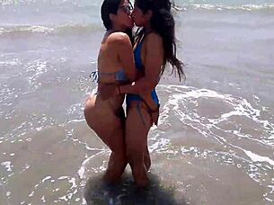 lesbian sluts scissors then beg stranger's cock for cumshots