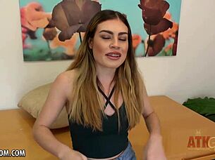 veronica valentine fingers her wet pussy with cute braces