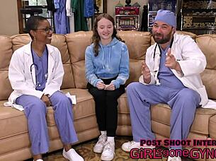 Serena morgan's petite frame yields to pervy doctor's hospital domination