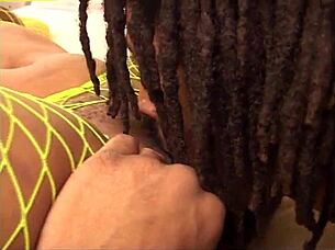 BIG BLACK RACKS Chubby Ebony Cowgirl Rides Monster Cock Hard