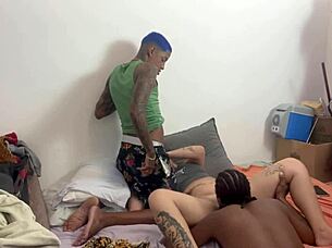 Friend invited me to Bahia for wild anal party shower fuck