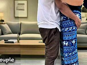 Indonesian babe sucks dick swallows cum homemade blowjob