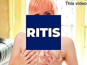 young woman tries toy insertion solo session