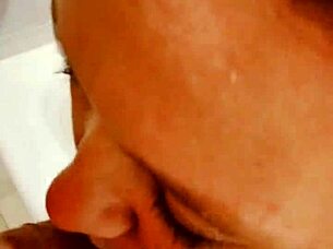 fresh shower slut sophie dee slurps fat cock hungrily