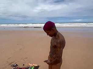 hot brunette enjoys public beach fun at copacabana