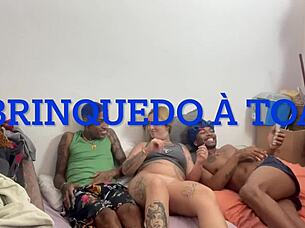Friend invited me to Bahia for wild anal party shower fuck