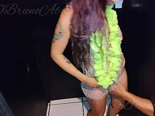 Argentinian blonde sucks me dry at gloryhole cum mouth