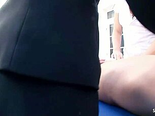 Mature couple tricks blonde wife next door into steamy threesome