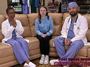 Serena morgan's petite frame yields to pervy doctor's hospital domination