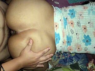 doggy fucking curvy latina's hairy pussy quietly visitors nearby