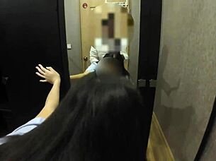 Thai schoolgirl mirror fucks before class cosplay tease