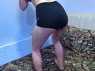 hey, grab the camera and film my curvy ass shaking during this workout