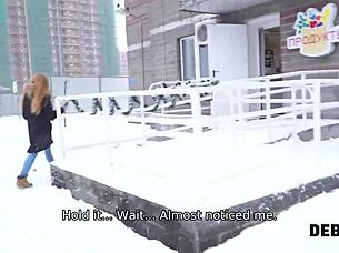debt collector lovin adorable redhead's tender mouth shaved pussy pov